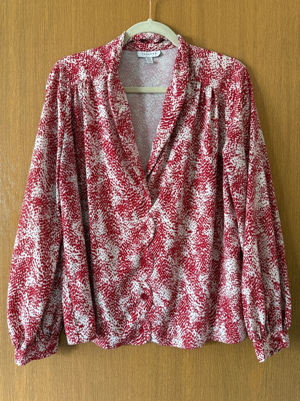 Topshop White Blouse with Red Dots – US 12